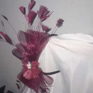 Pink feather headband
