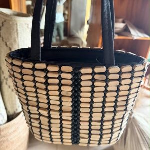 Black and cream handbag