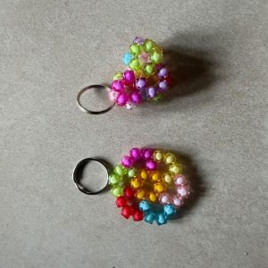 Beaded heart keyring
